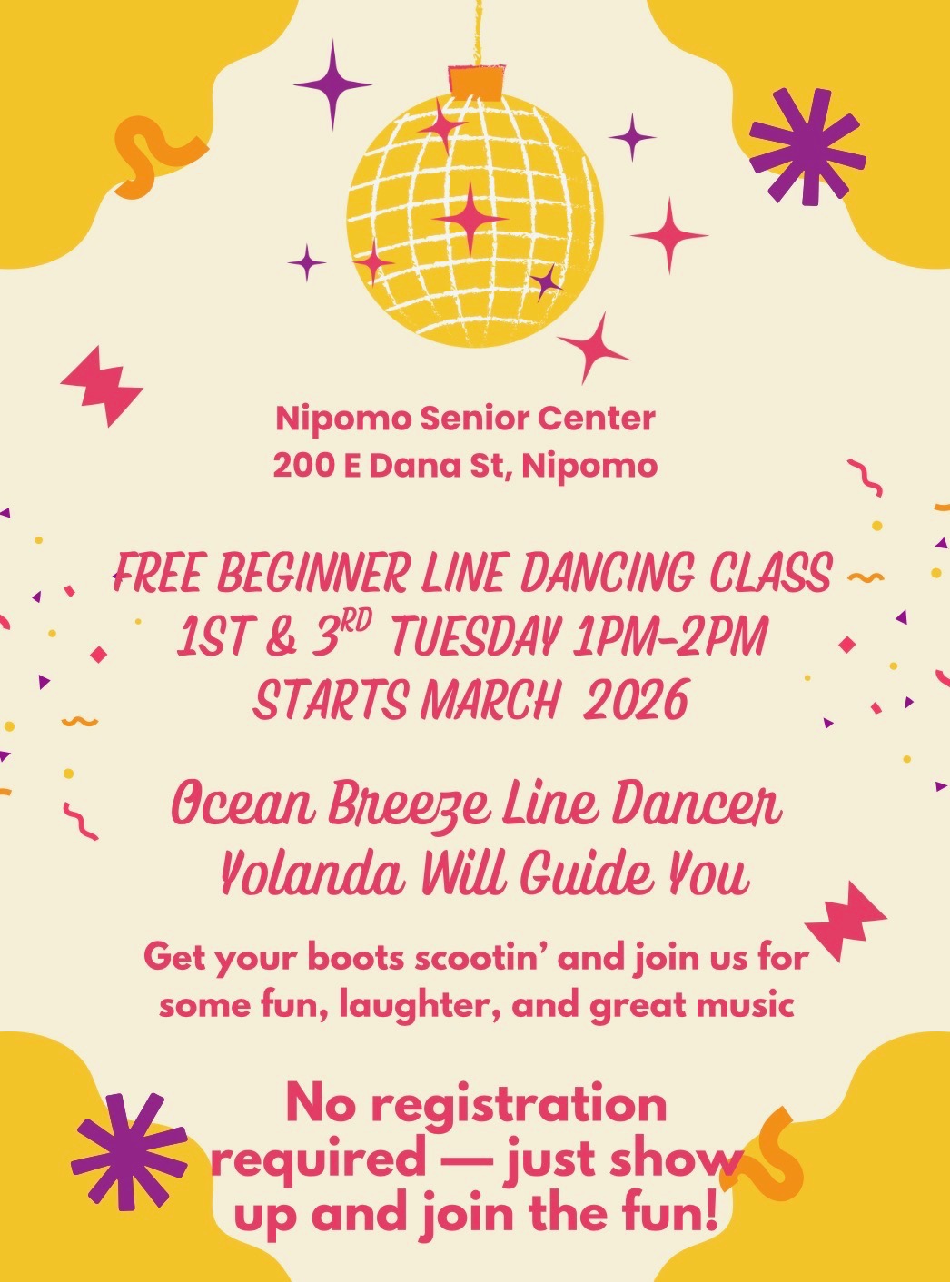 Hoping to improve your health. Come to the new class starting in March 2026.